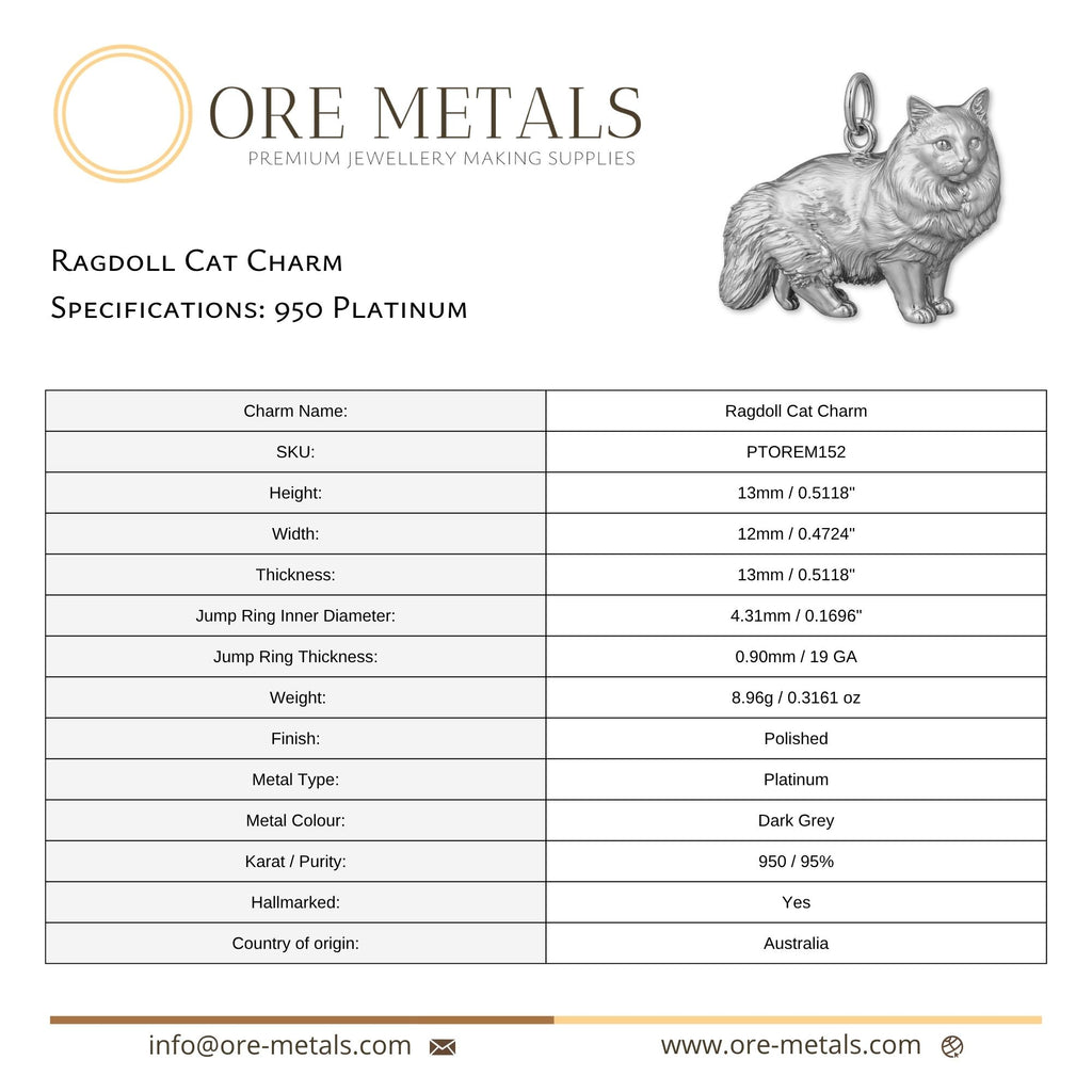 950 Platinum - Ragdoll Cat Charm