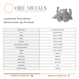 950 Platinum - Locomotive Train Driver Charm