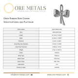 950 Platinum - Open Ribbon Bow Charm