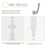 950 Platinum - Mini Golf Club & Ball Charm