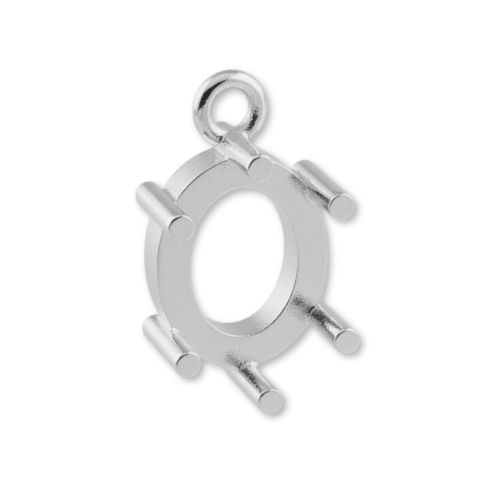 9ct White Gold - Oval Prong Setting