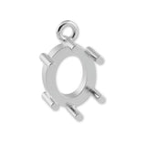 9ct White Gold - Oval Prong Setting