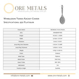 950 Platinum - Wimbledon Tennis Racket Charm