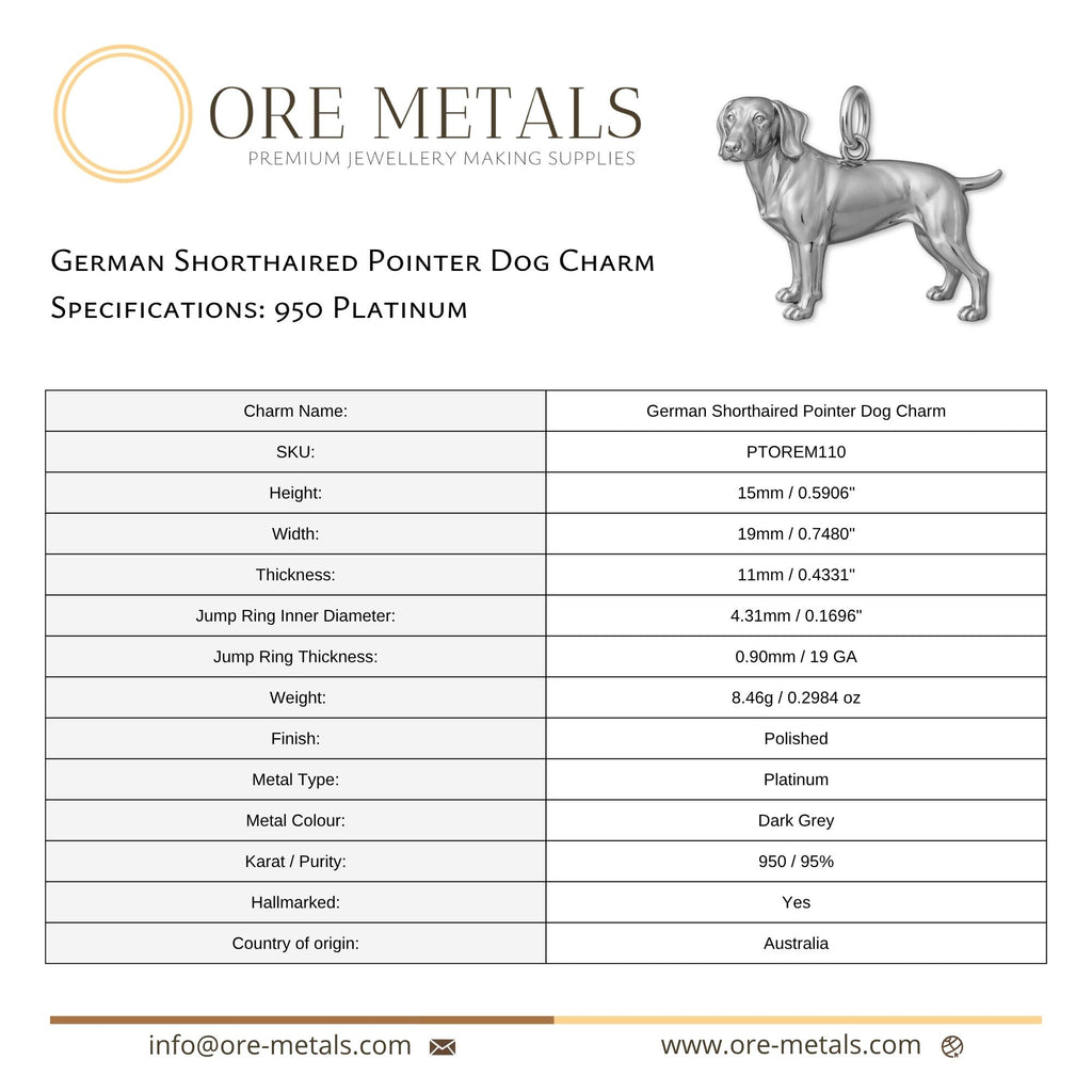950 Platinum - German Shorthaired Pointer Dog Charm