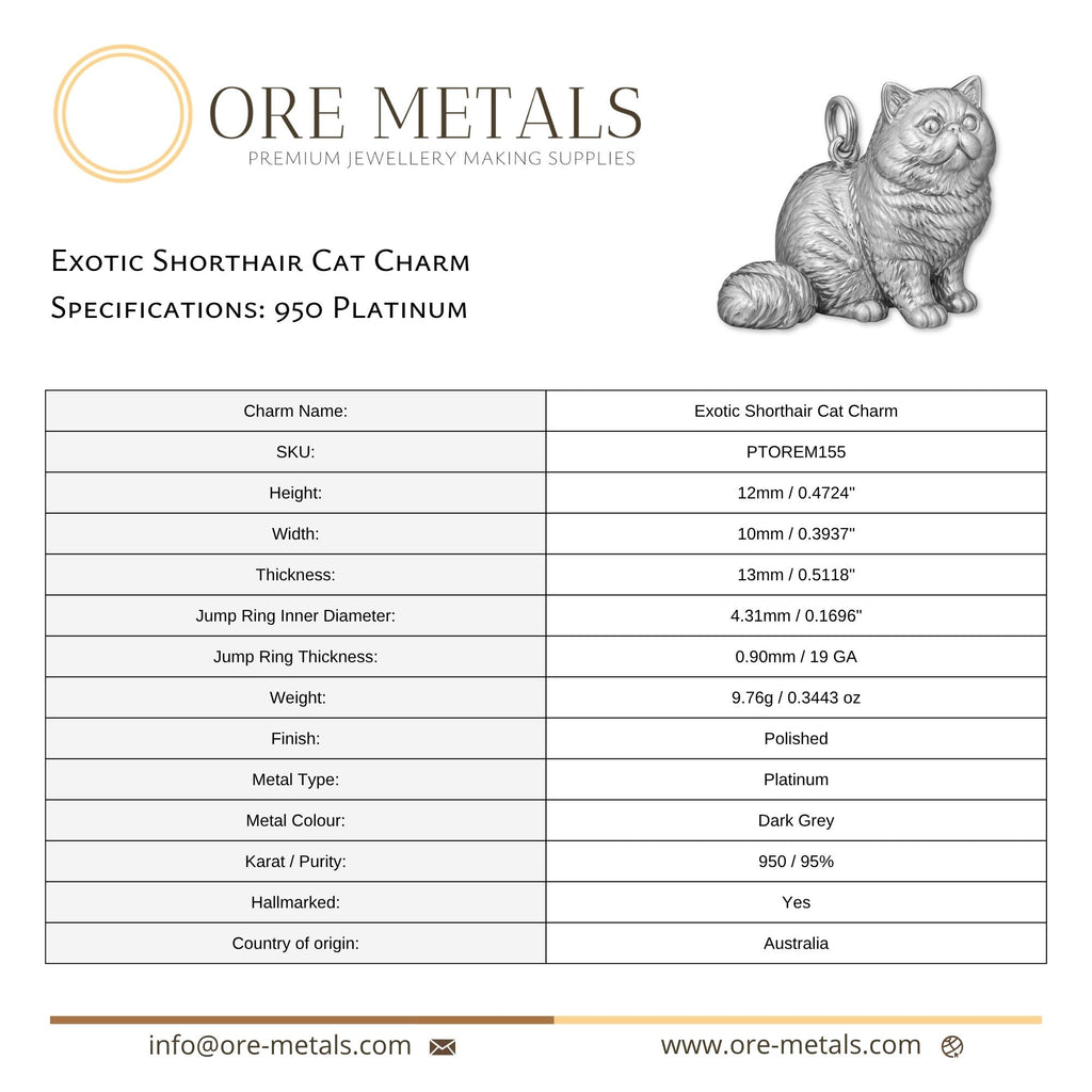 950 Platinum - Exotic Shorthair Cat Charm