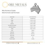 950 Platinum - Mini Australia Charm