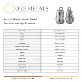950 Platinum - Lace-Up Boxing Gloves Charm