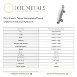 950 Platinum - Old-School Penny Skateboard Charm