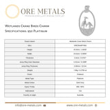 950 Platinum - Wetlands Crane Birds Charm