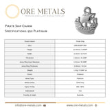 950 Platinum - Pirate Ship Charm