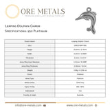 950 Platinum - Leaping Dolphin Charm