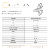 950 Platinum - Horse Chinese Zodiac Charm