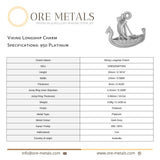 950 Platinum - Viking Longship Charm
