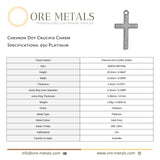 950 Platinum - Chevron Dot Crucifix Charm