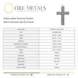950 Platinum - Scrollwork Crucifix Charm