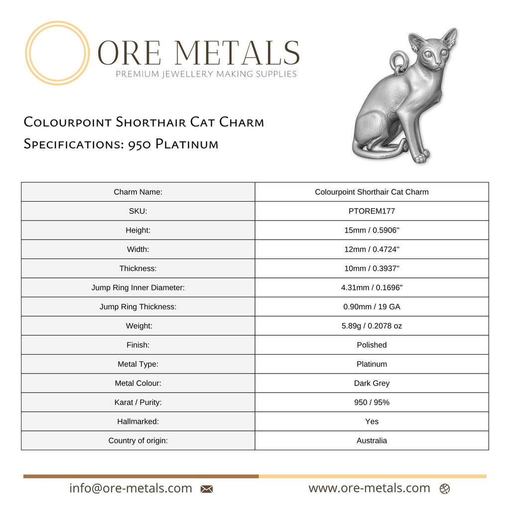950 Platinum - Colourpoint Shorthair Cat Charm