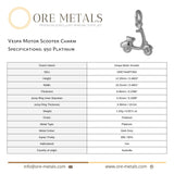 950 Platinum - Vespa Motor Scooter Charm