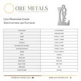 950 Platinum - Love Monogram Charm
