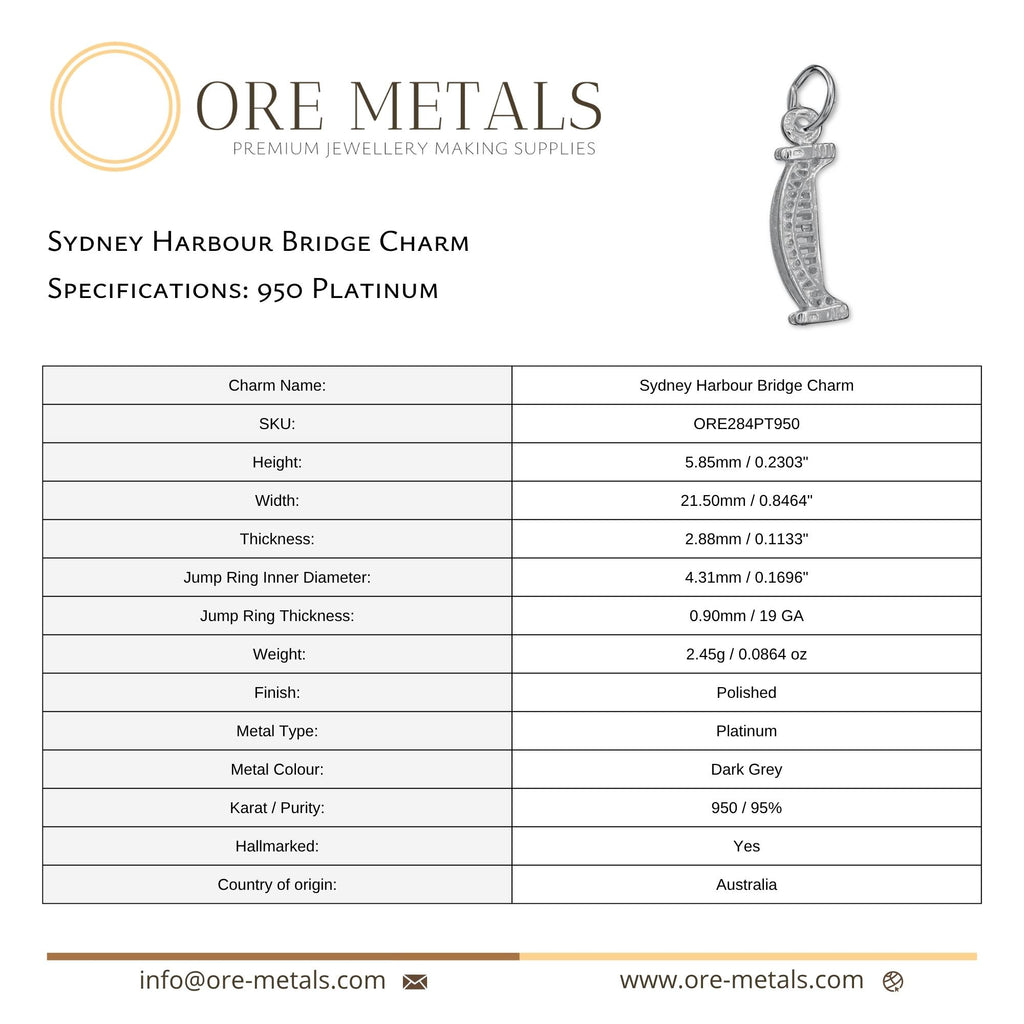 950 Platinum - Sydney Harbour Bridge Charm