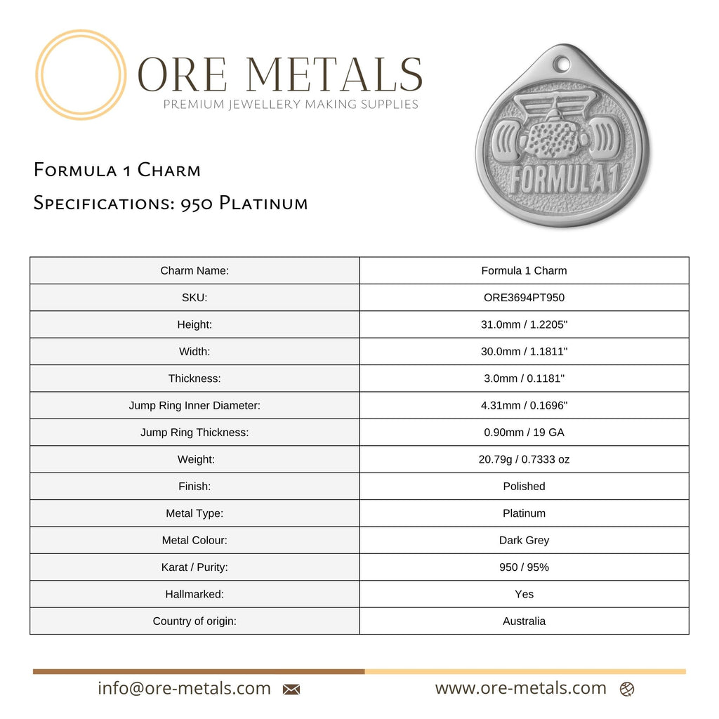 950 Platinum - Formula 1 Charm