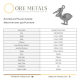 950 Platinum - Australian Pelican Charm