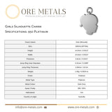 950 Platinum - Girls Silhouette Charm