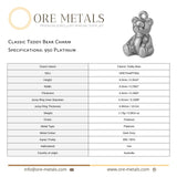 950 Platinum - Classic Teddy Bear Charm