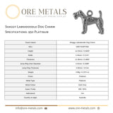 950 Platinum - Shaggy Labradoodle Dog Charm