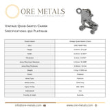 950 Platinum - Vintage Quad-Skates Charm