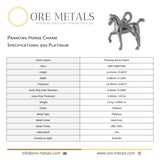 950 Platinum - Prancing Horse Charm