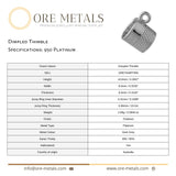 950 Platinum - Dimpled Thimble Charm