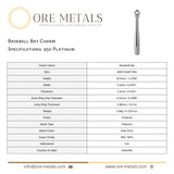 950 Platinum - Baseball Bat Charm