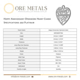 950 Platinum - Happy Anniversary Openwork Heart Charm