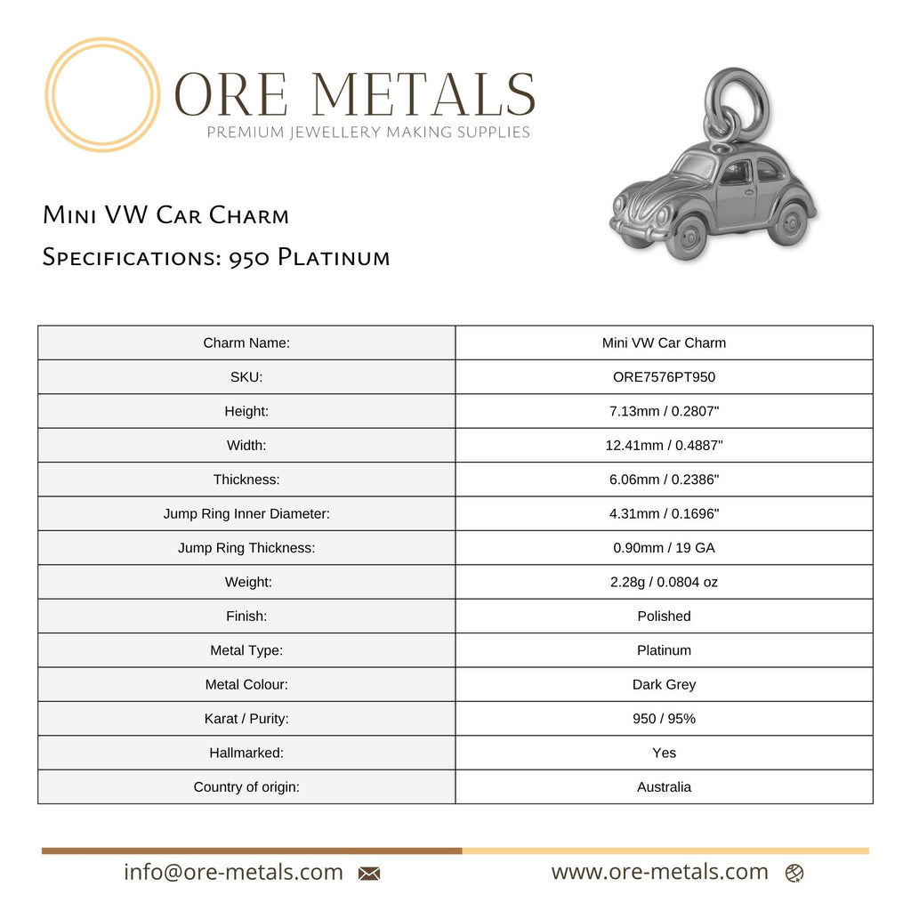 950 Platinum - Mini VW Car Charm