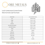 950 Platinum - Lucky Leprechaun Clover Charm