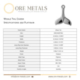 950 Platinum - Whale Tail Charm