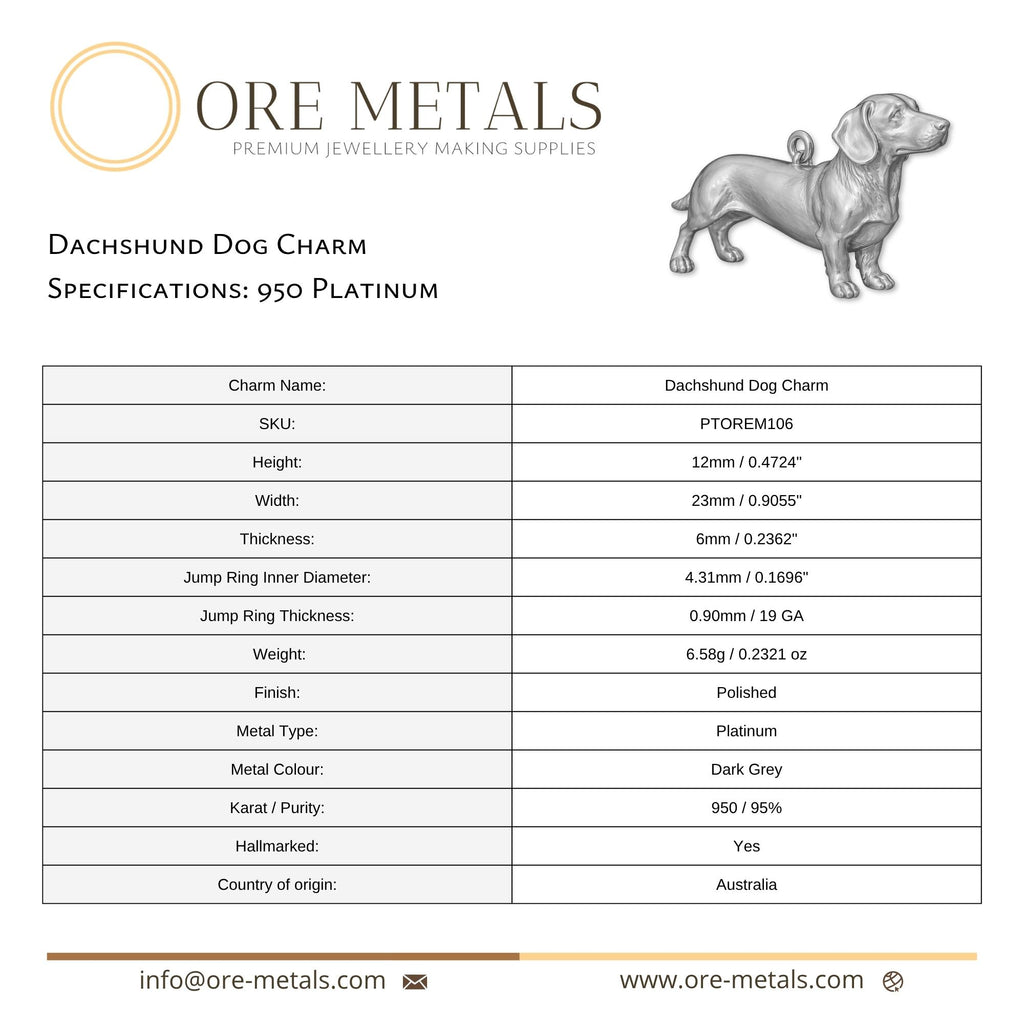 950 Platinum - Dachshund Dog Charm