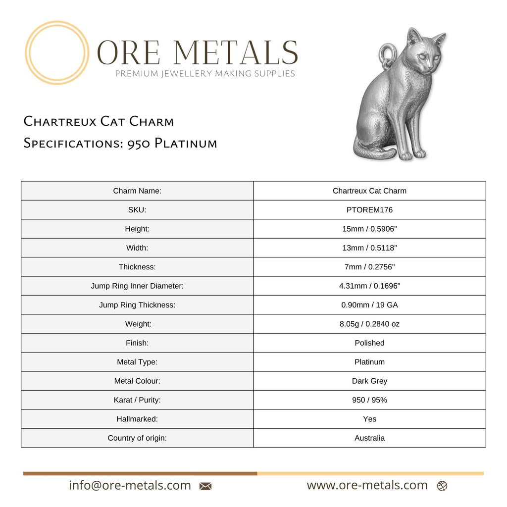 950 Platinum - Chartreux Cat Charm