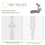 950 Platinum - Ballet Slipper Charm