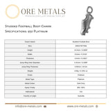 950 Platinum - Studded Football Boot Charm