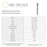 950 Platinum - Ornate Butter Knife Charm