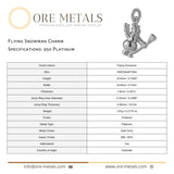 950 Platinum - Flying Snowman Charm