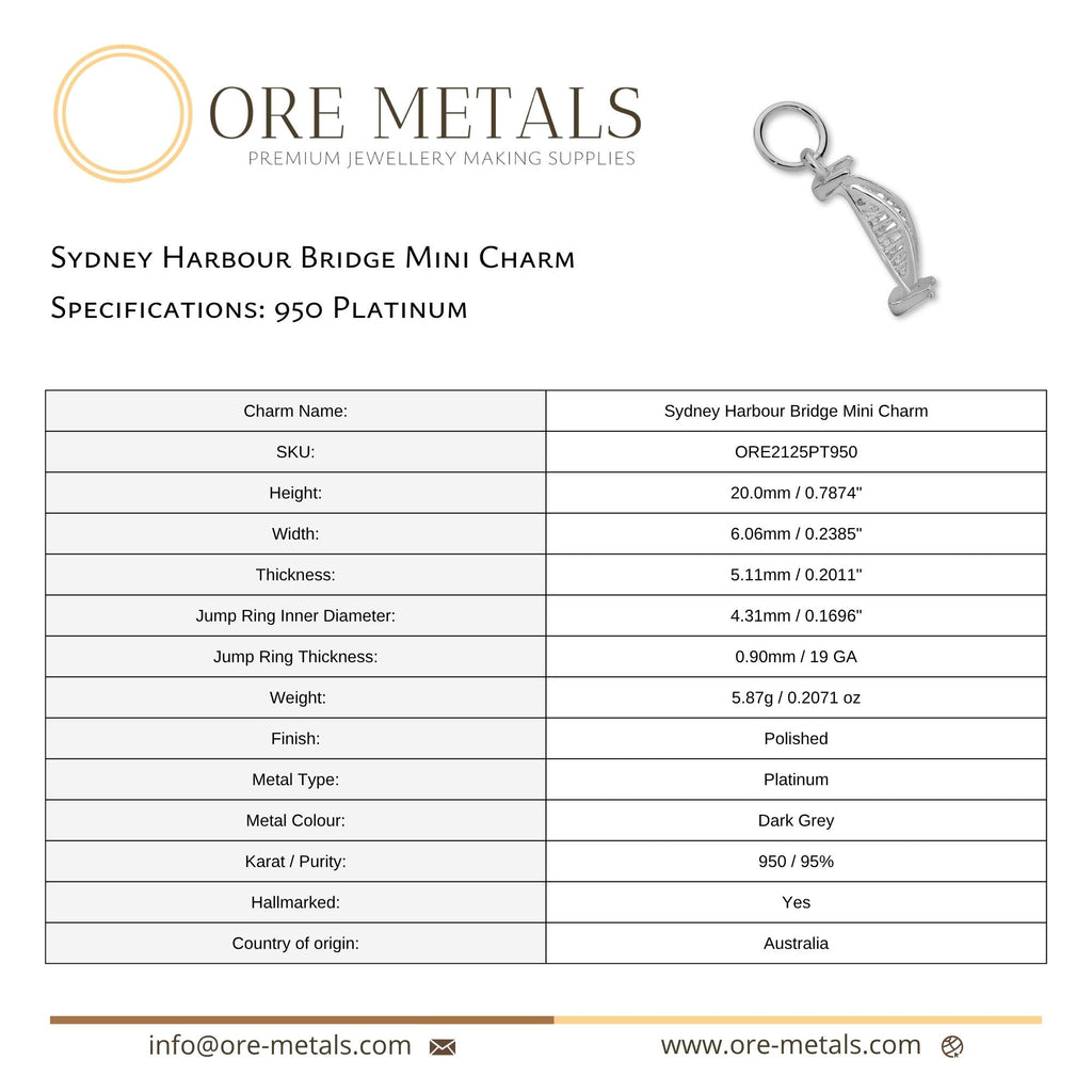 950 Platinum - Sydney Harbour Bridge Gallery Charm