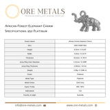 950 Platinum - African Forest Elephant Charm