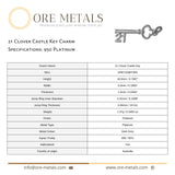 950 Platinum - 21 Clover Castle Key Charm