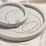 9ct White Gold | 0.53ct GH/SI - Diamond Paperclip Chain Bracelet