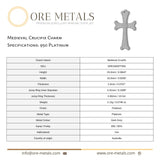 950 Platinum - Medieval Crucifix Charm