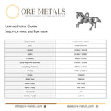 950 Platinum - Leaping Horse Charm