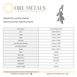 950 Platinum - Swamp Alligator Charm