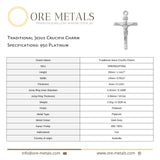 950 Platinum - Traditional Jesus Crucifix Charm